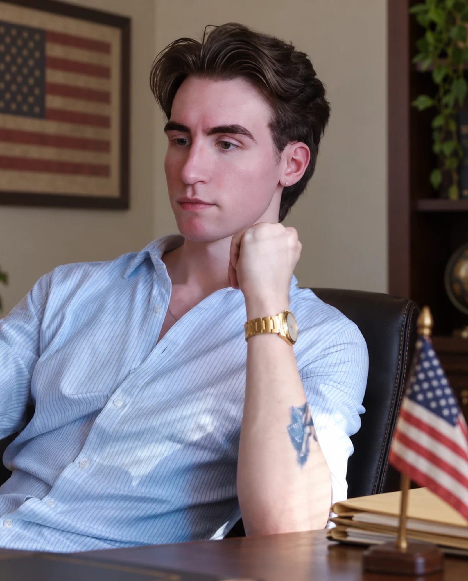 Carson Bates, founder of Anchorpoint, at his desk.